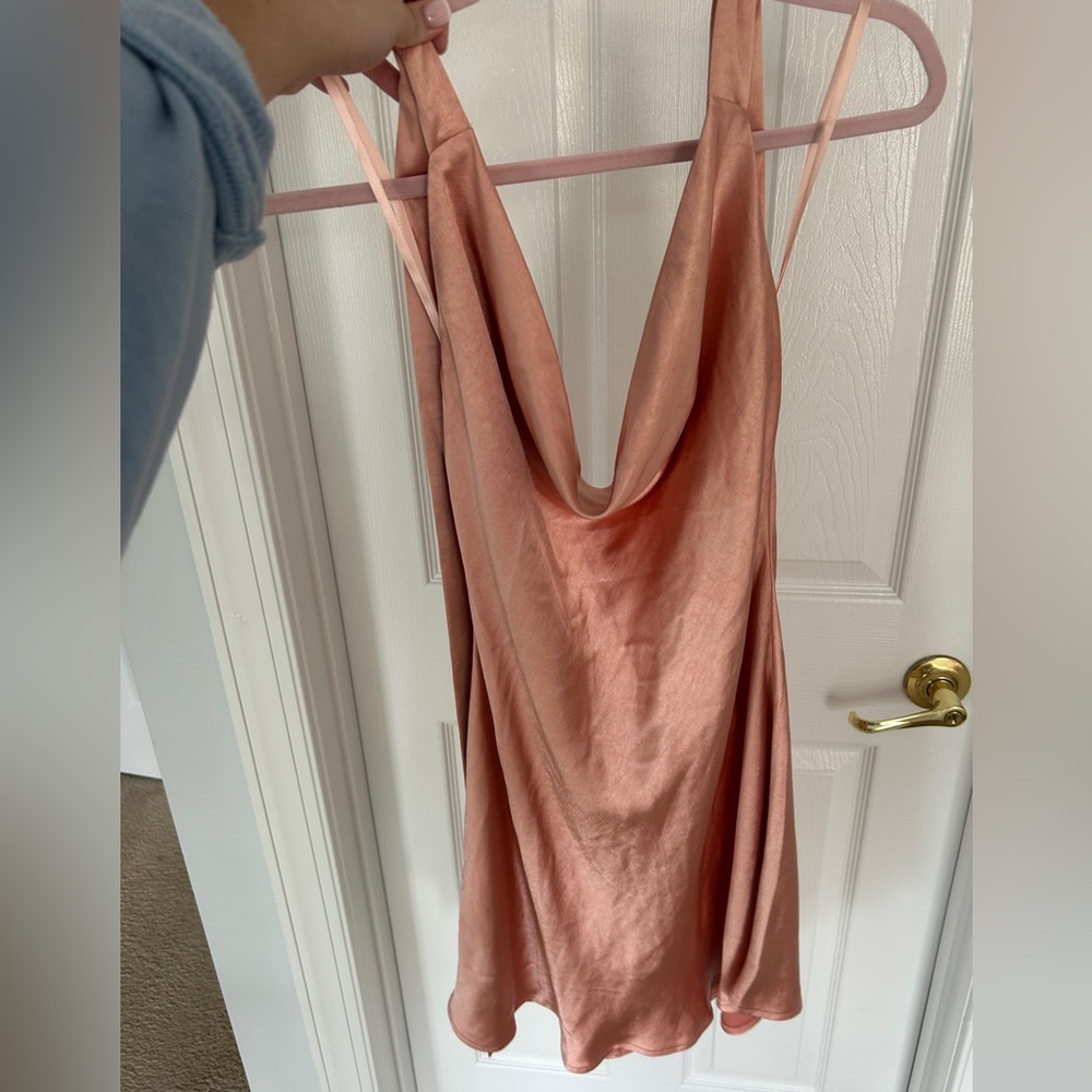 Hello Molly Blush Pink Cowel Neck Short Dress